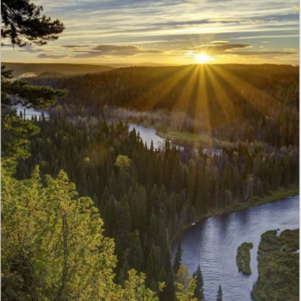 Sunset in northern finland